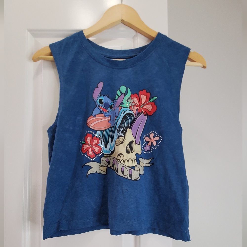 Stitch Graphic Blue Tank Top